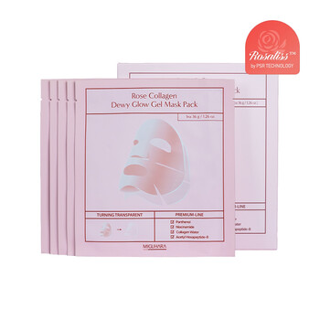Rose Collagen Dewy Glow Gel Mask Pack (5pcs)